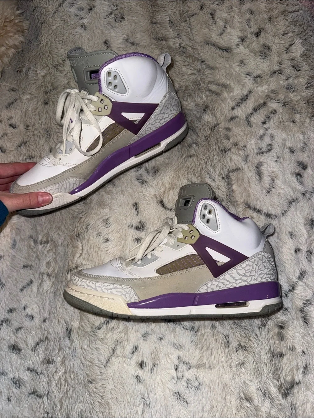 Air Jordan Spizike GS 'Cool Grey / Violet Pop' (317321-103) - Size 7Y Womens 8.5